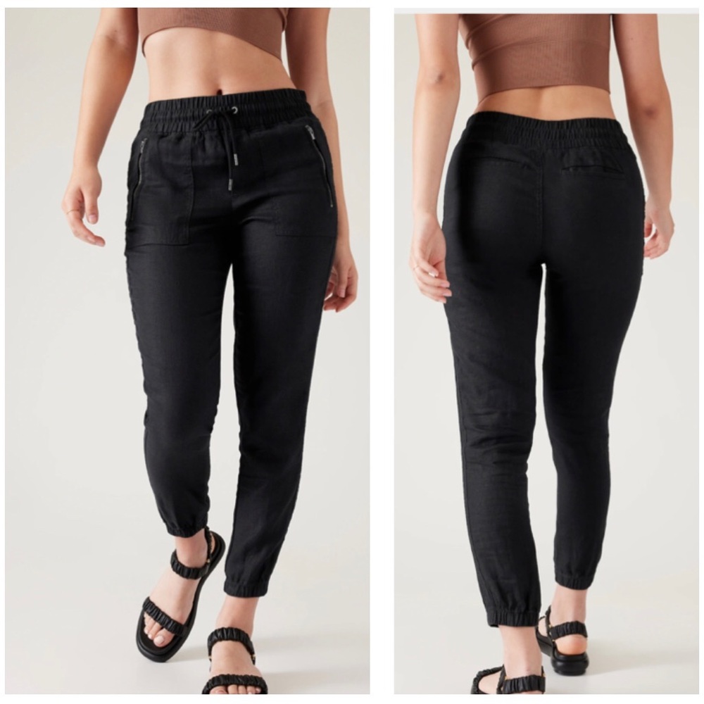 Athleta Black Elastic Waist Jogger Pants